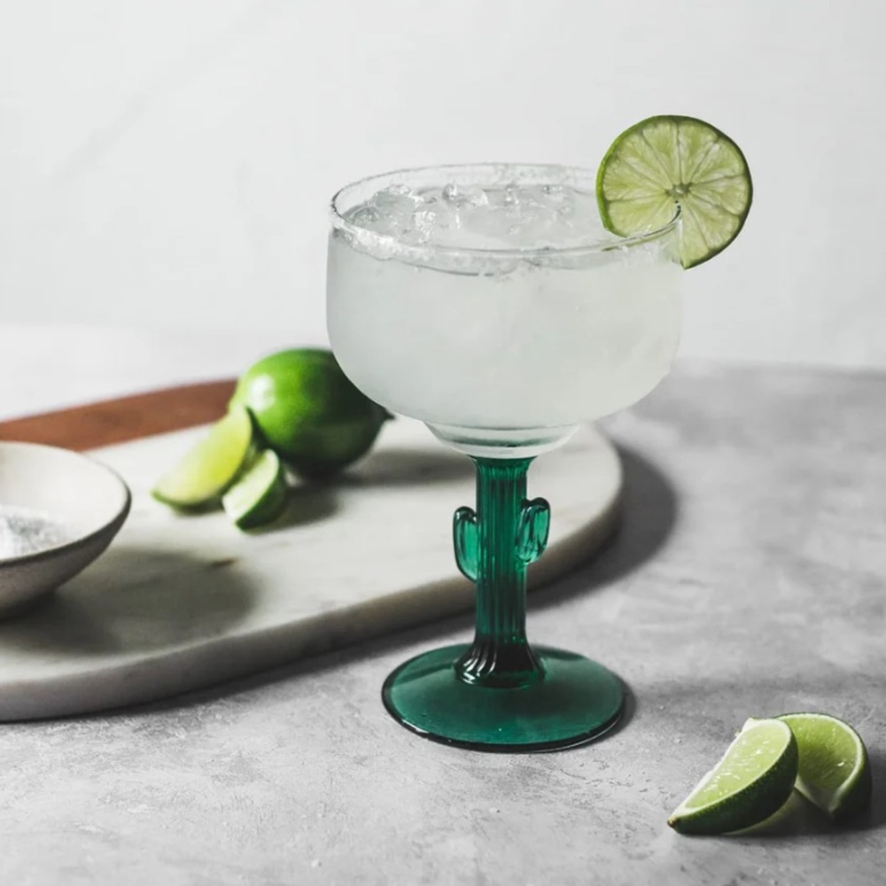 Libbey 4 Cactus Stemmed Margarita Glasses